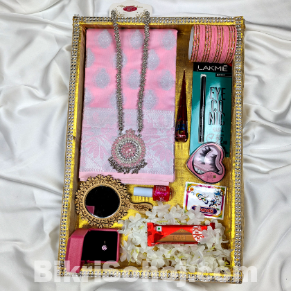 Premium Silk Katan Saree Combo Pack – Pink